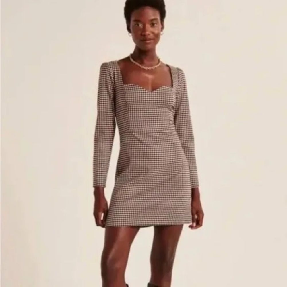 Abercrombie & Fitch Black and White Checkered Mini Dress